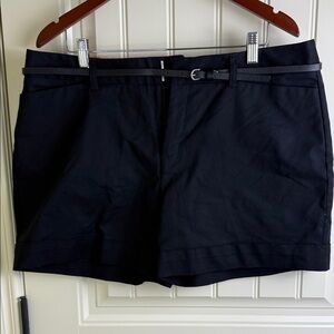 Catherine Malandrino Black Stretch Shorts belt Women's Size 16